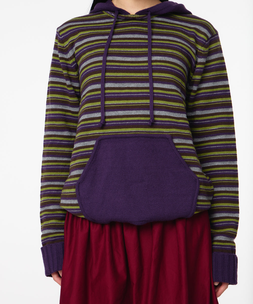 Coyseio - Stripe Knit Hoodie (Purple) product image 7 | TRAB K-Fashion Australia