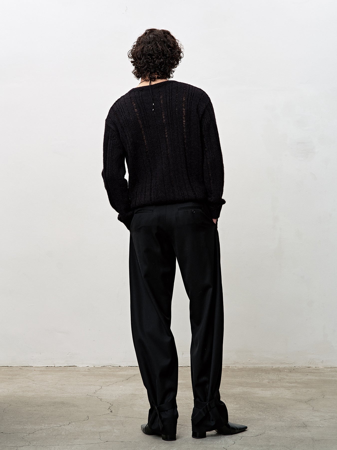 Tonywack - Kid Mohair Distressed Ribbed Sweater (Black) product image 3 | TRAB K-Fashion Australia