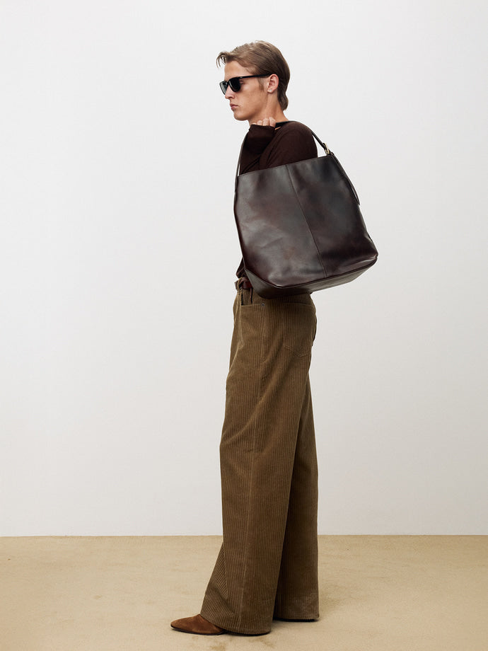 Tonywack - Italian Corduroy Loose Flared Pants (Beige Khaki) product image 2 | TRAB K-Fashion Australia