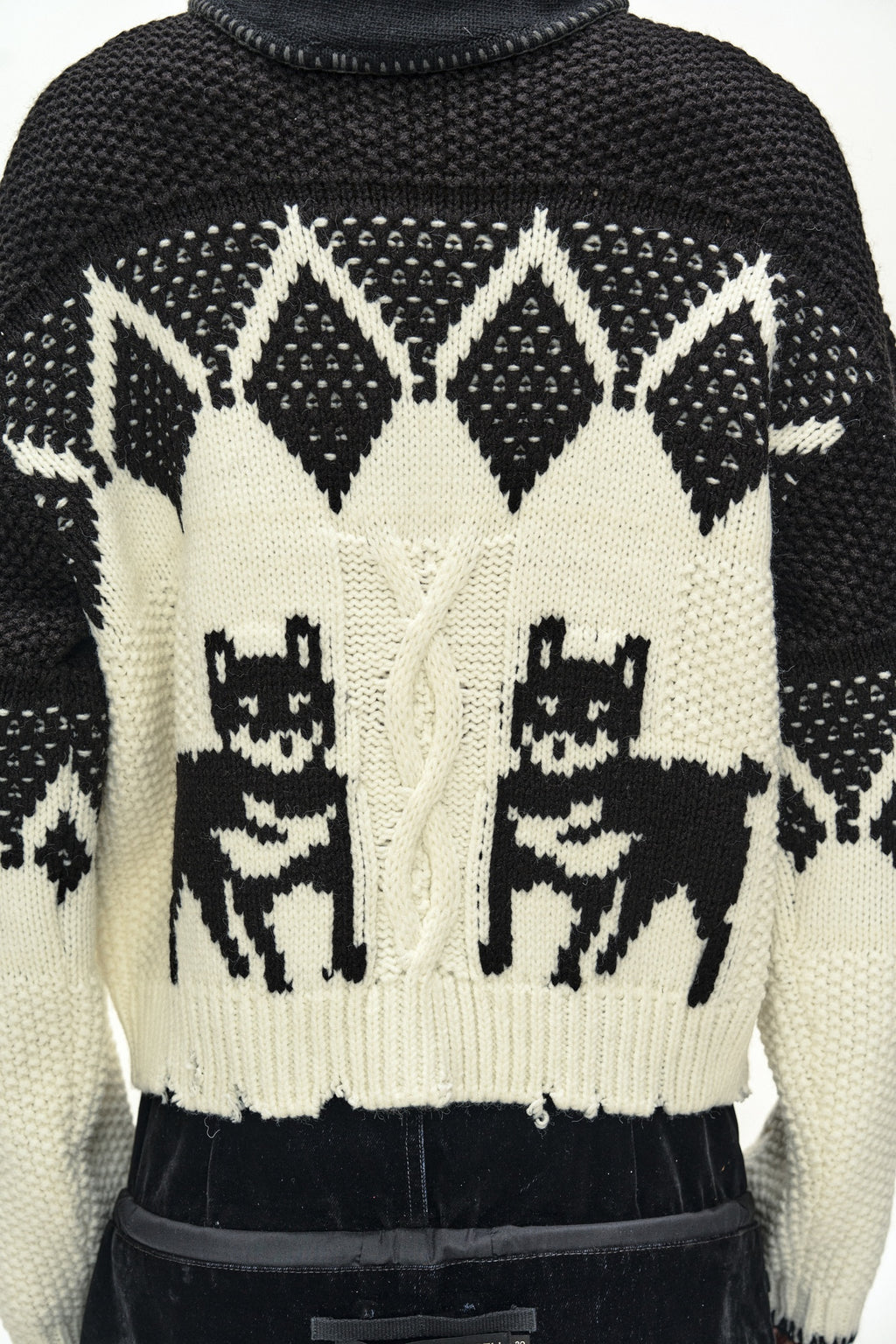 Andersson Bell - Argyle Heavy Wool Cardigan (Ecru/Black) product image 7 | TRAB K-Fashion Australia