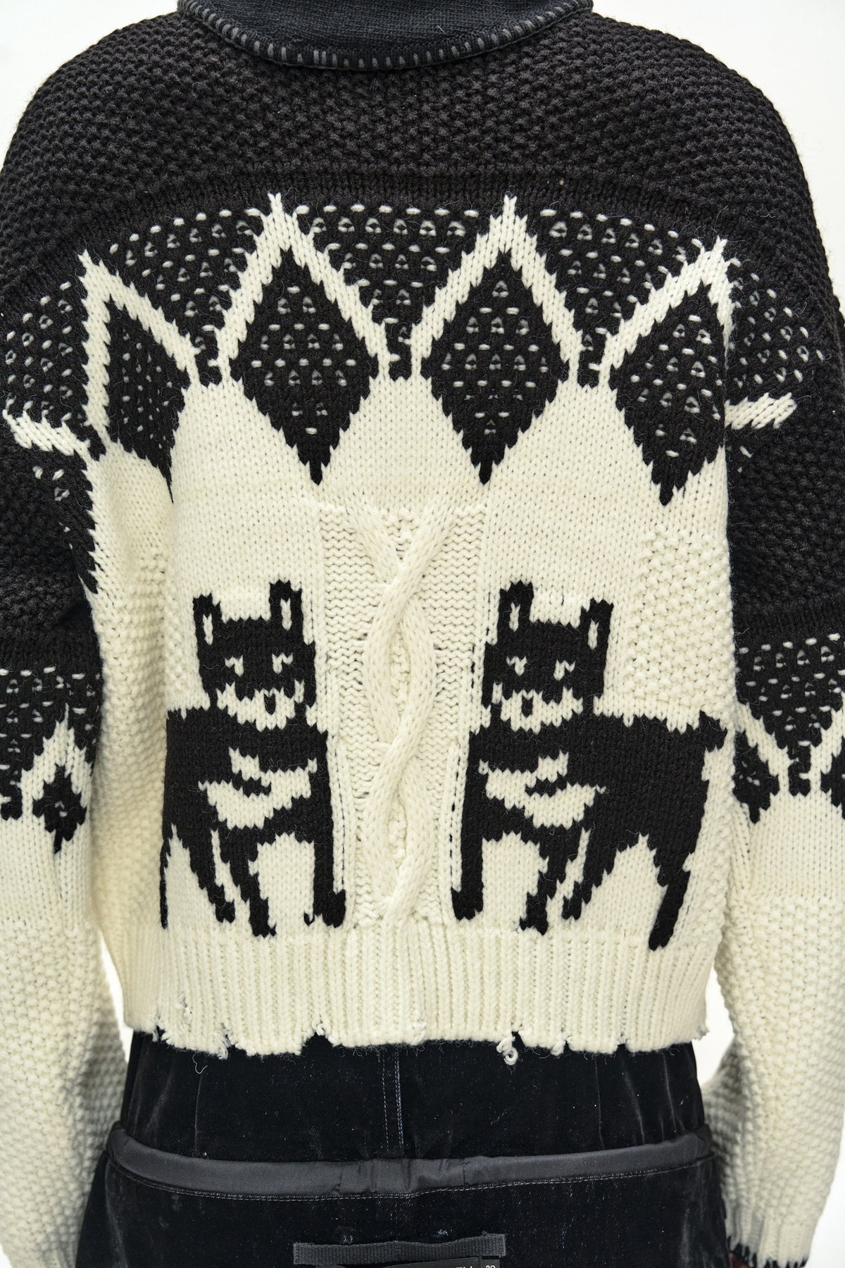 Andersson Bell - Argyle Heavy Wool Cardigan (Ecru/Black) product image 7 | TRAB K-Fashion Australia