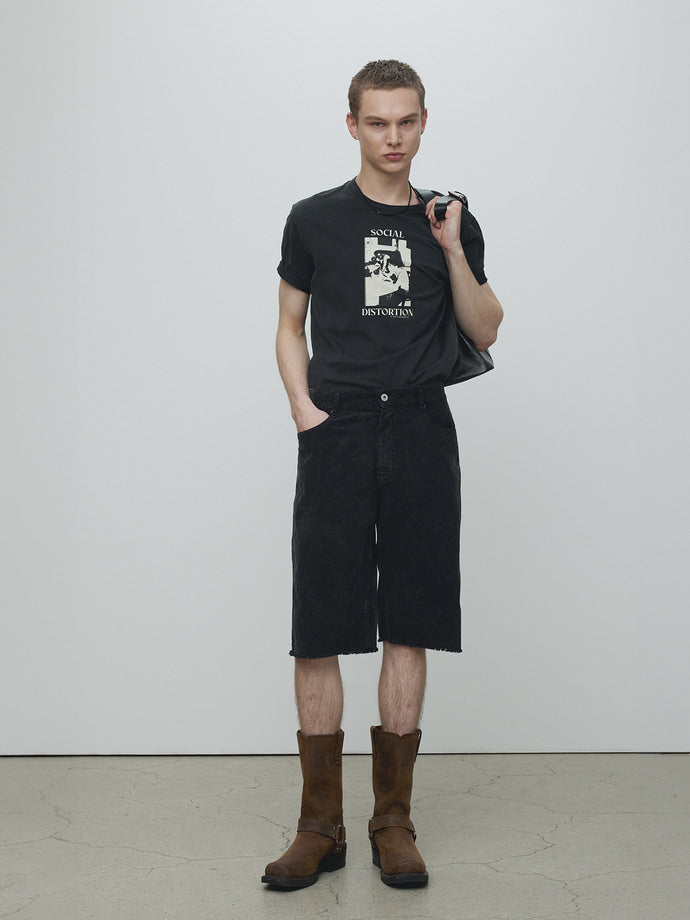 Tonywack - Raw-Hem Overdye Corduroy Shorts (Carbon Pigment) product image 1 | TRAB K-Fashion Australia