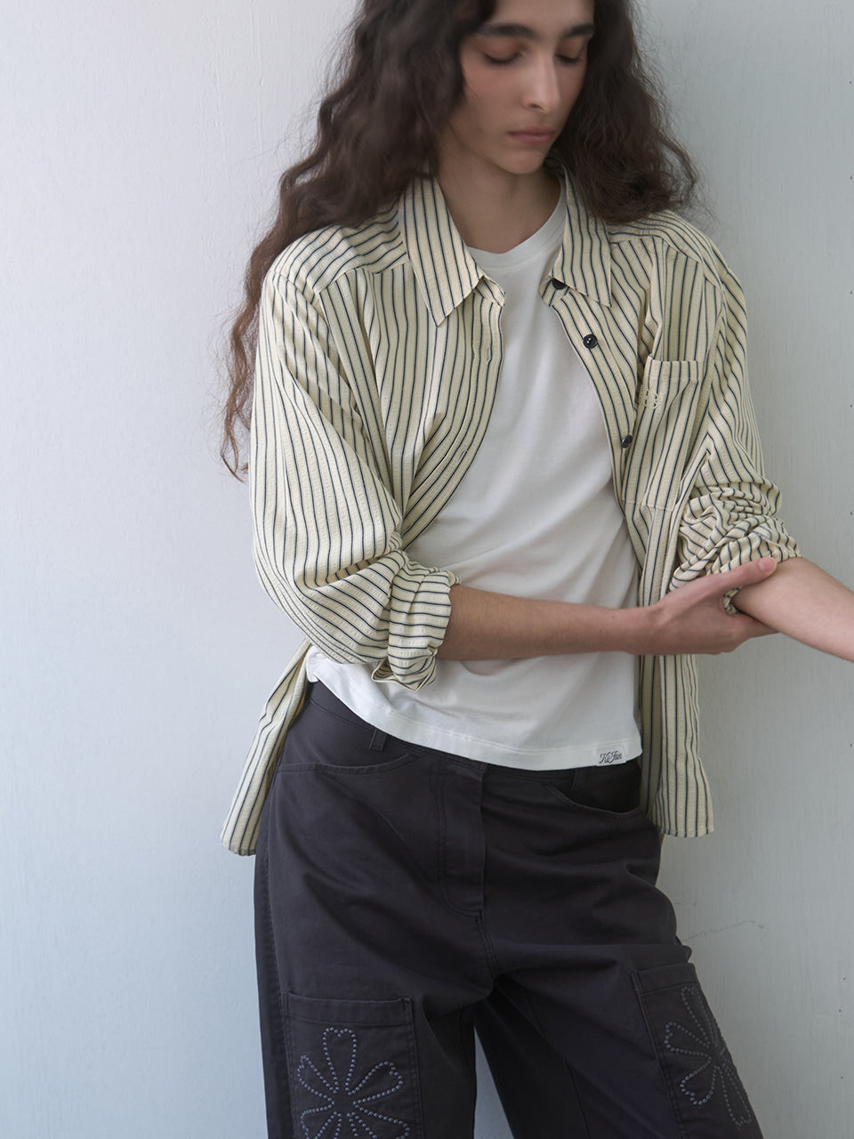 Kijun - Stripe Shirt Butter Stripe product image 3 | TRAB K-Fashion Australia