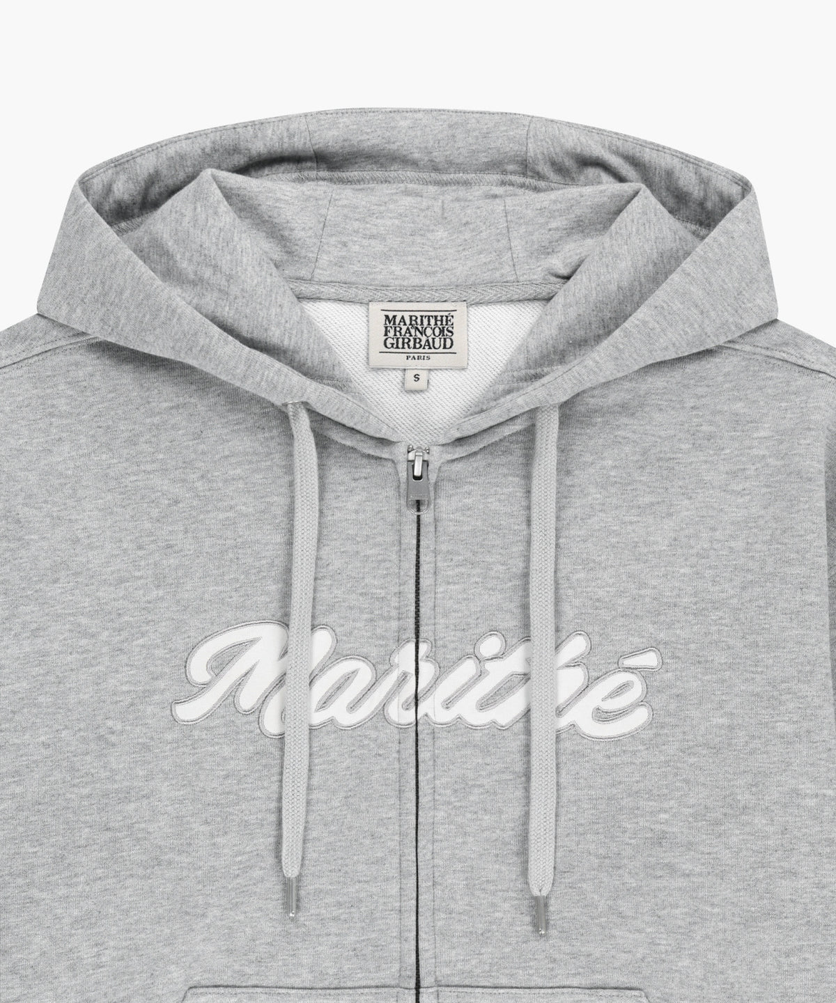 Marithe & Francois Girbaud - Regular Logo Applique Oversized Hoodie Zipup (Heather Gray) product image 3 | TRAB K-Fashion Australia