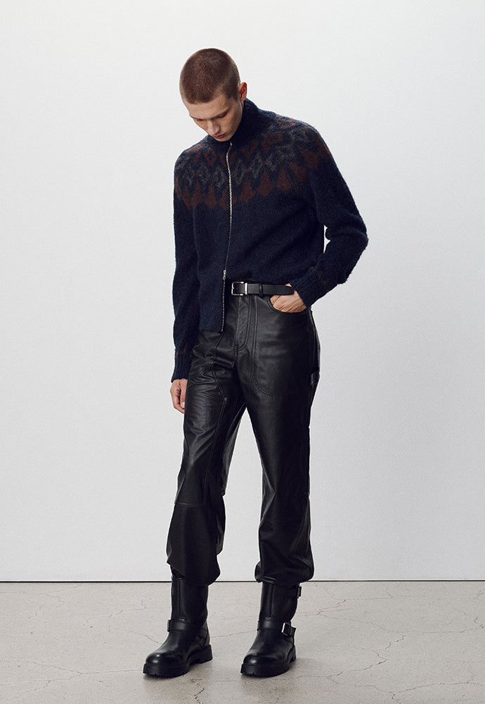 Tonywack - Nordic Mohair Zip Up Knit (Dark Navy) product image 2 | TRAB K-Fashion Australia