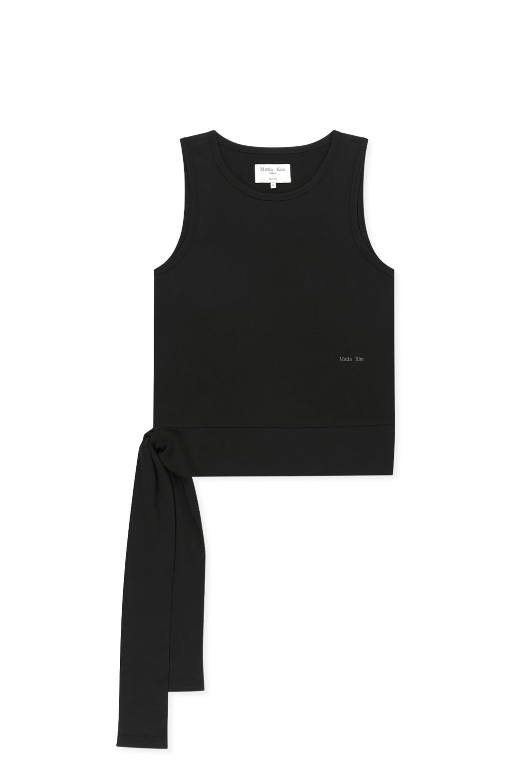 Matin Kim - Hem Tie Detail Sleeveless Top (Black) product image 1 | TRAB K-Fashion Australia