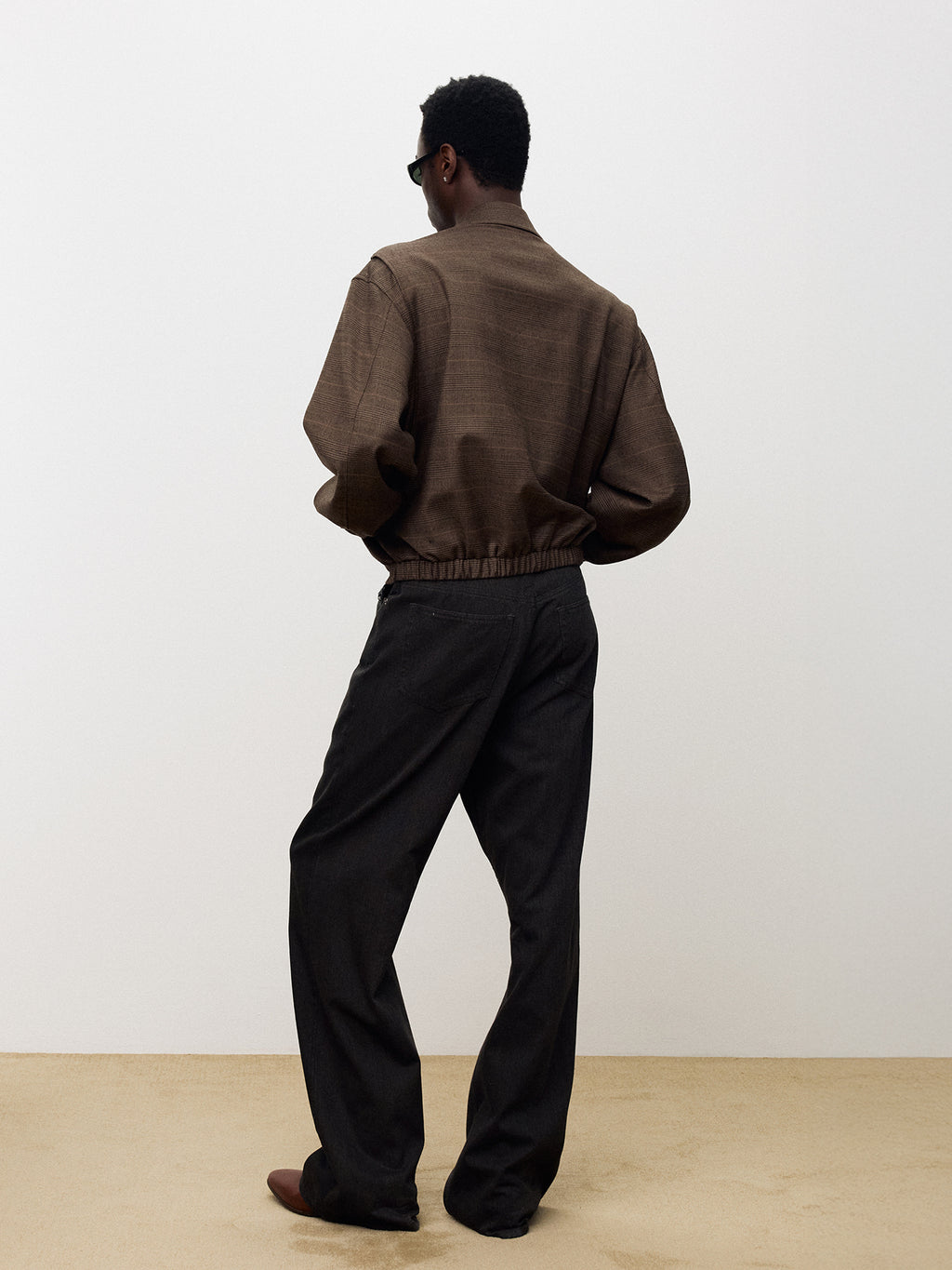 Tonywack - Checked Wool French Blouson (Pale Brown) product image 4 | TRAB K-Fashion Australia