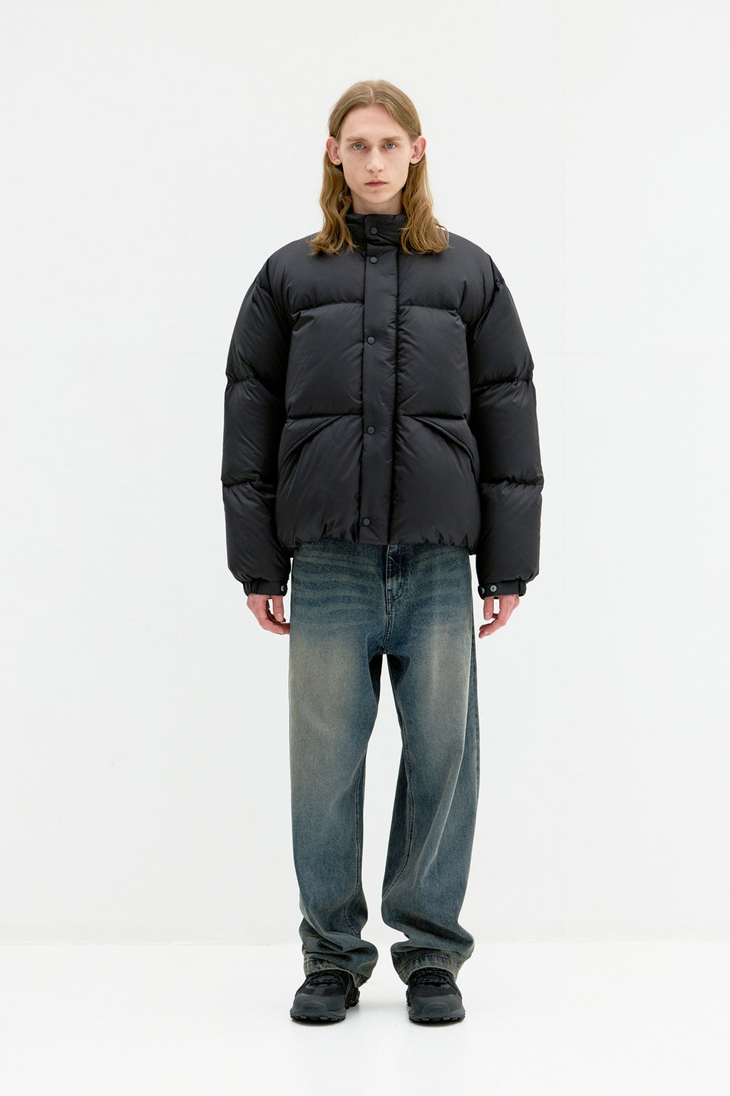 Coor - Majo-Tech Stand Collar Down Jumper (Black) product image 2 | TRAB K-Fashion Australia