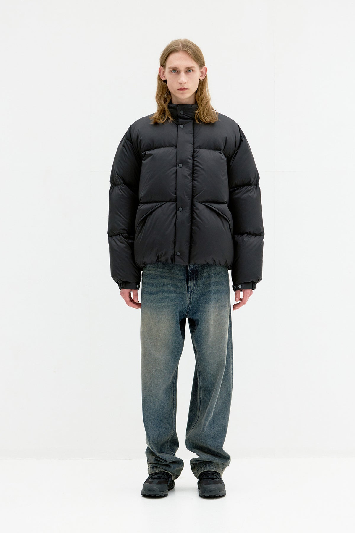 Coor - Majo-Tech Stand Collar Down Jumper (Black) product image 2 | TRAB K-Fashion Australia