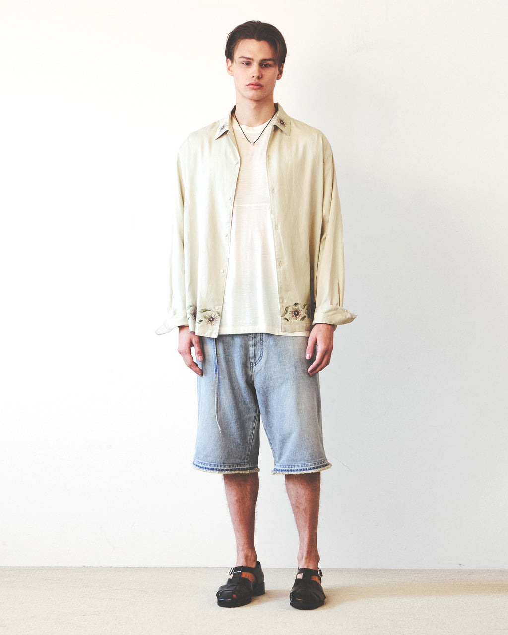 Eastlogue - Curved Outlaw Shorts (Light Indigo) product image 1 | TRAB K-Fashion Australia