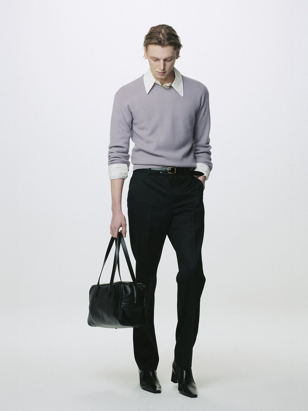 Tonywack - Super Fine Wool Commando V-Neck Knit (Slate Grey) product image 4 | TRAB K-Fashion Australia