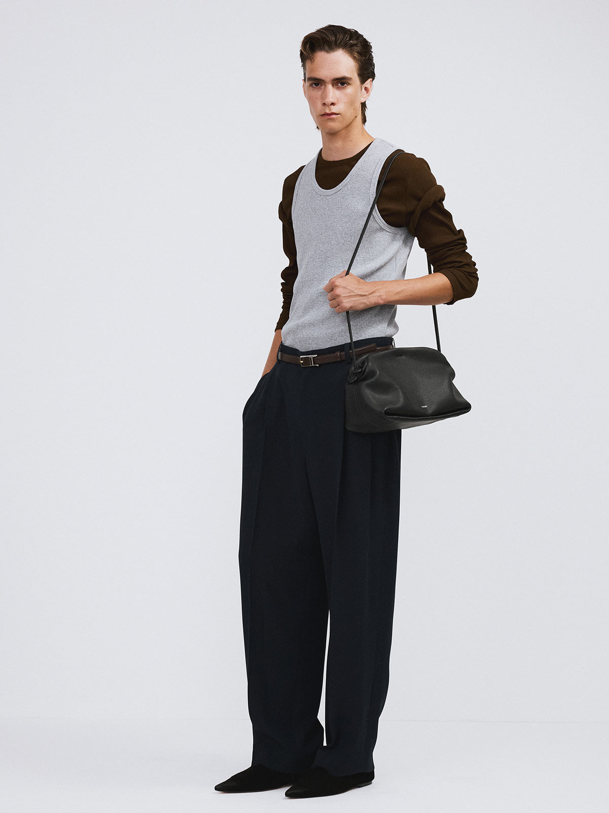 Recto - Ribbed Jersey Long-Sleeve Top (Khaki Brown) product image 3 | TRAB K-Fashion Australia