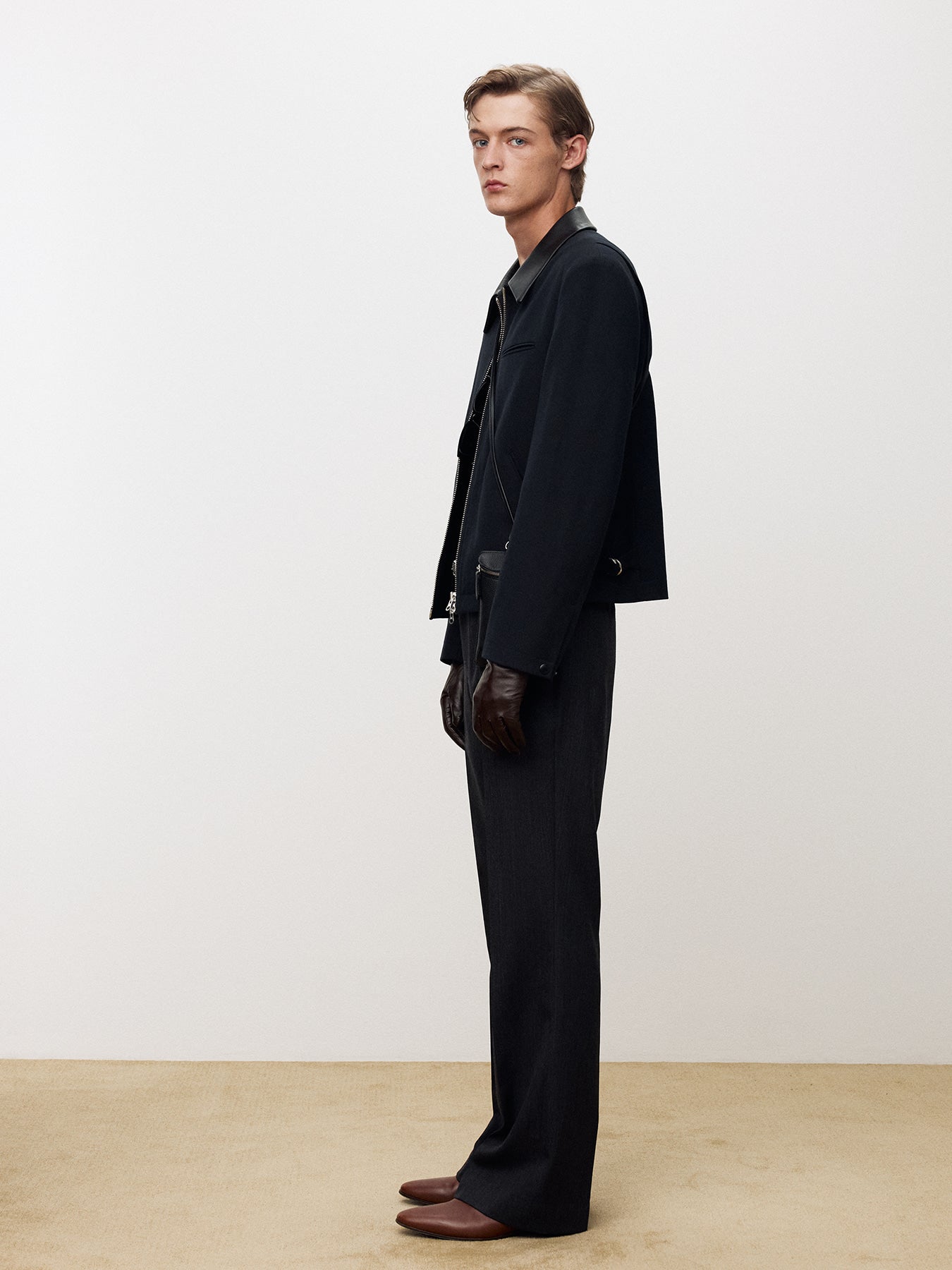 Tonywack - Virgin Wool Stripe Flared Trouser (Grey/Black) product image 5 | TRAB K-Fashion Australia