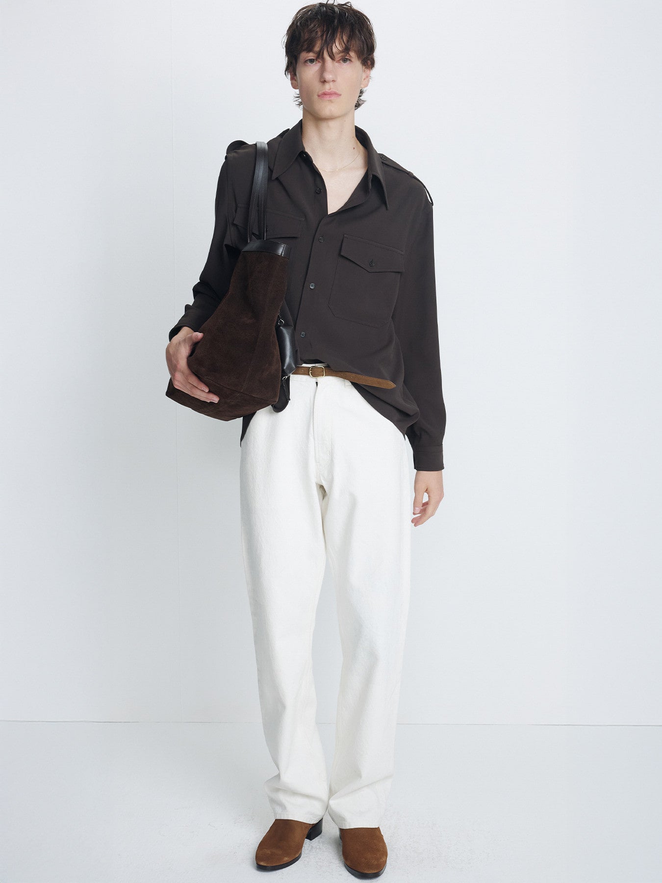Tonywack - Draped Utility Shirt (Brown) product image 3 | TRAB K-Fashion Australia