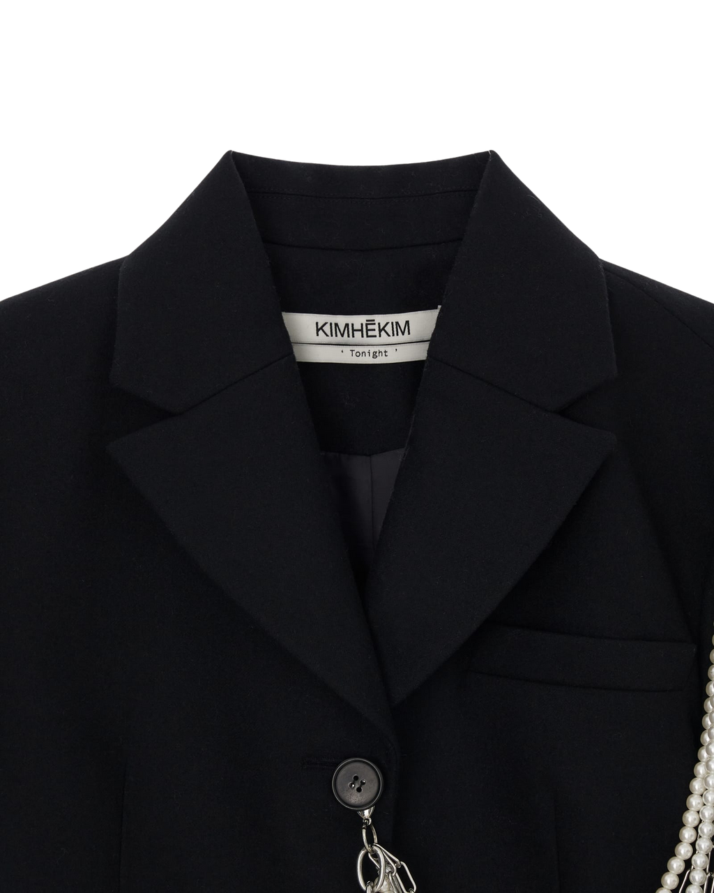 Kimhe Kim - Detachable Pearl Chain Single Jacket (Black) product image 9 | TRAB K-Fashion Australia