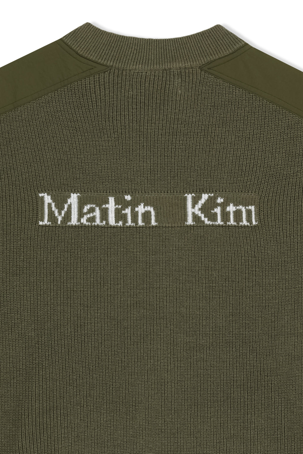 Matin Kim - Patch Detail Knit Zip Up (Khaki) product image 5 | TRAB K-Fashion Australia