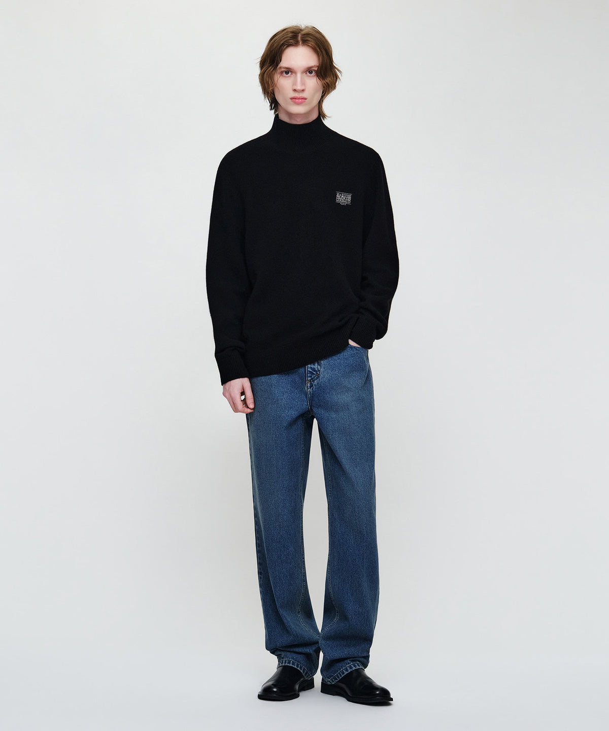 Marithe & Francois Girbaud - Premium Small Classic Logo Wool Turtle Neck Knit (Black) product image 4 | TRAB K-Fashion Australia