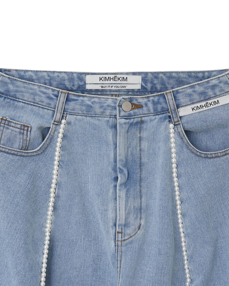Kimhe Kim - Pearl Embellished Jeans (Sky Blue) product image 13 | TRAB K-Fashion Australia