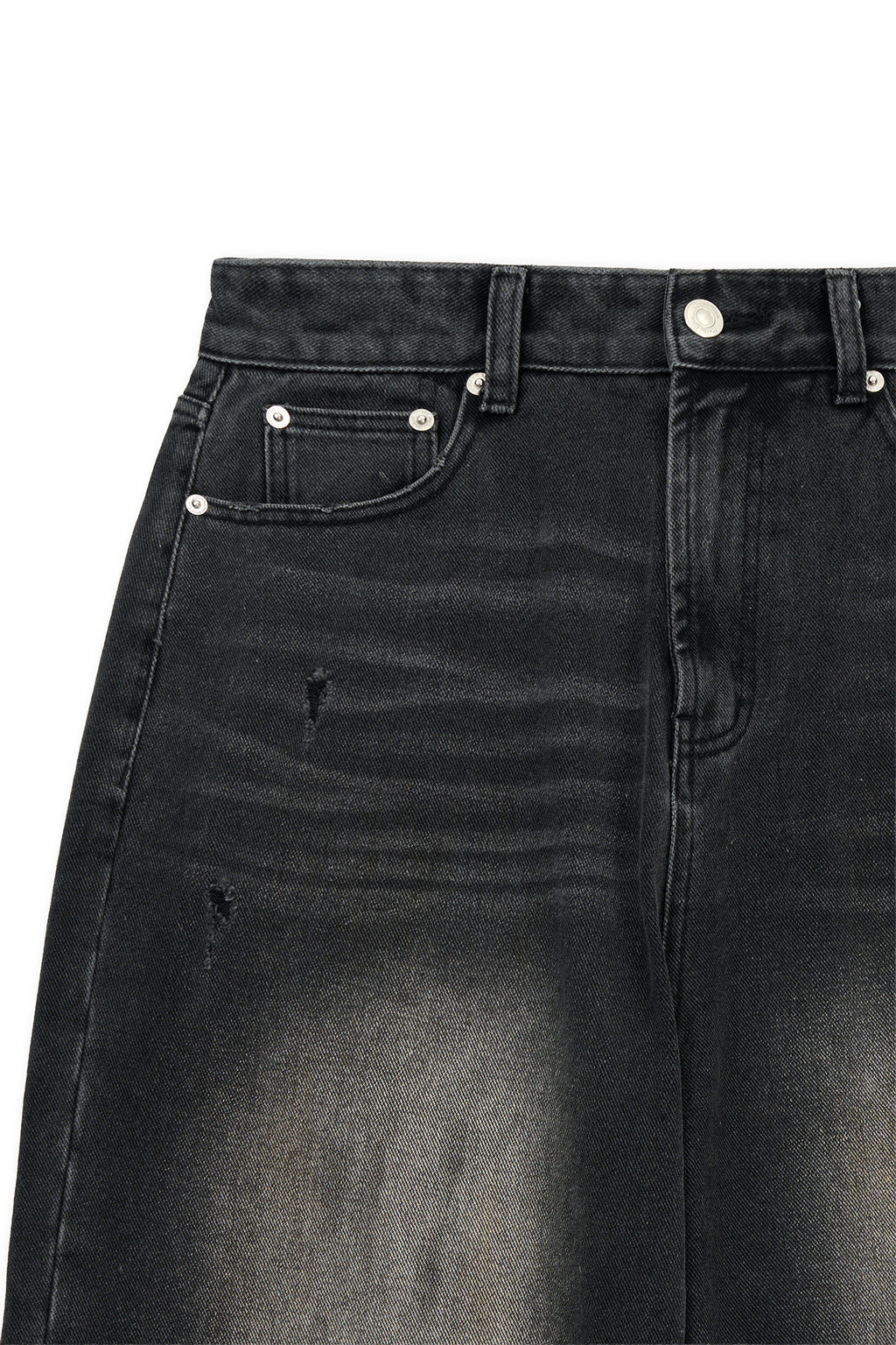 Matin Kim - Vintage Dirty Washed Denim Pants (Black) product image 3 | TRAB K-Fashion Australia