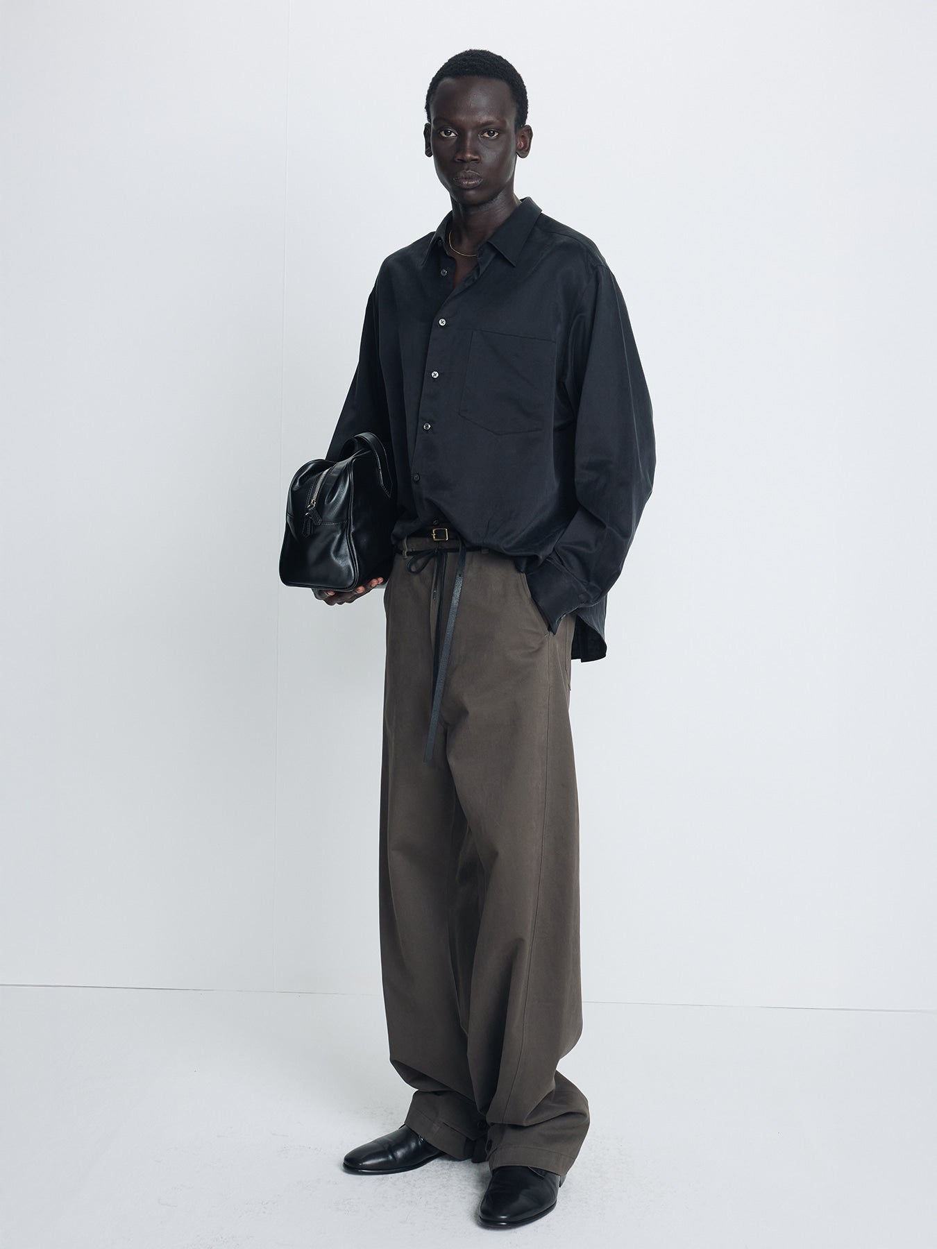 Tonywack - Brushed Cotton Drill Relaxed String Pants (Olive) product image 9 | TRAB K-Fashion Australia