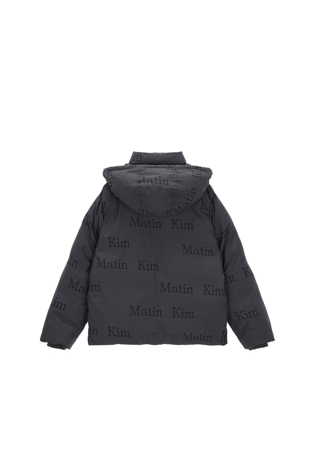 Matin Kim - Matin Pattern Hood Down Jumper (Charcoal) product image 2 | TRAB K-Fashion Australia