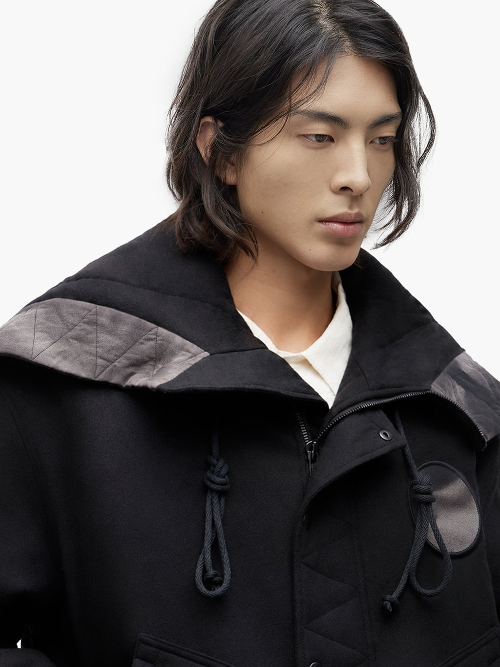 Jiyong Kim - Sun-Bleached Split-Hood Flight Jacket (Black) product image 7 | TRAB K-Fashion Australia