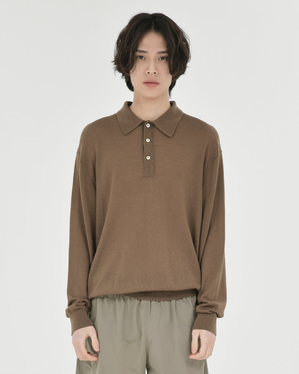 Brownyard - Knit Pique Shirt (Brown) product image 4 | TRAB K-Fashion Australia