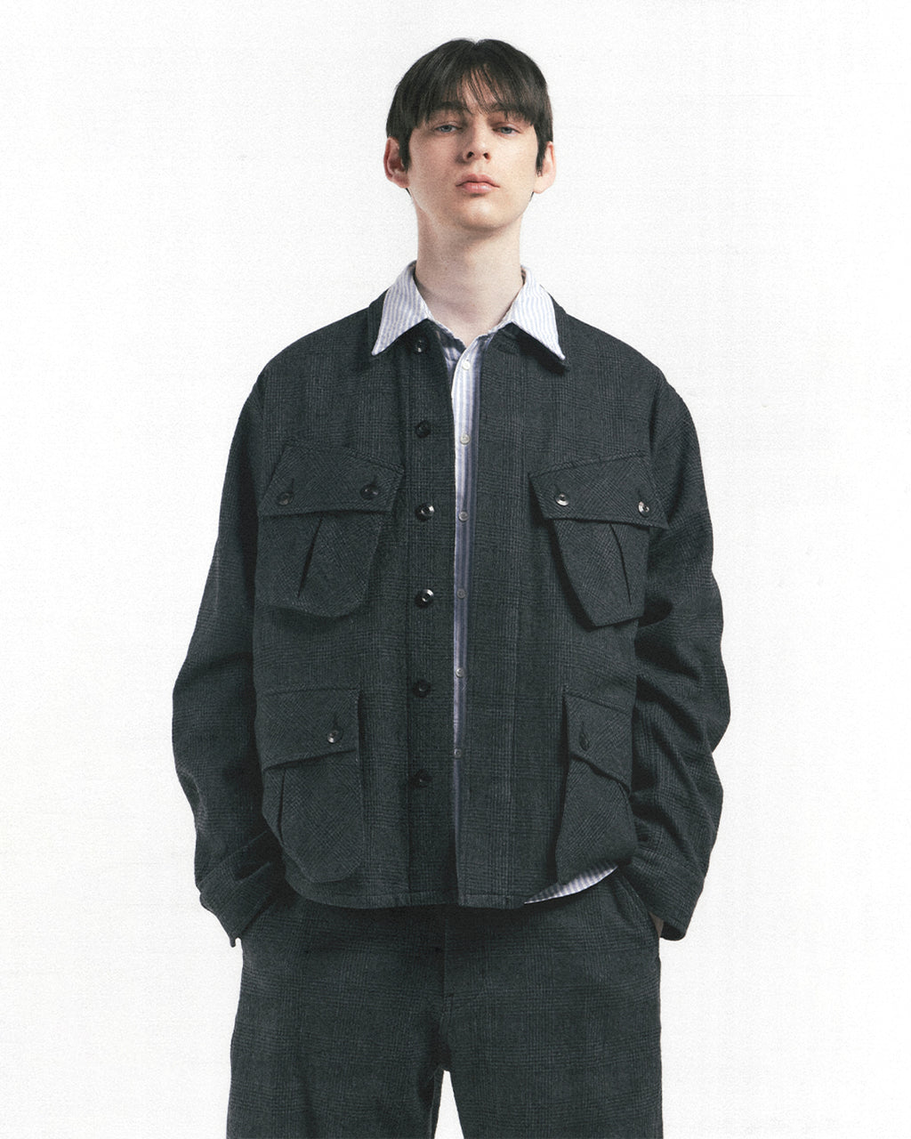 Eastlogue - Jungle Fatigue Jacket (Black & Grey Check) product image 2 | TRAB K-Fashion Australia