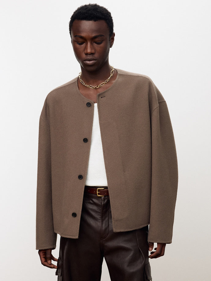 Tonywack - Hand-Made Wool Collarless Jacket (Taupe) product image 6 | TRAB K-Fashion Australia