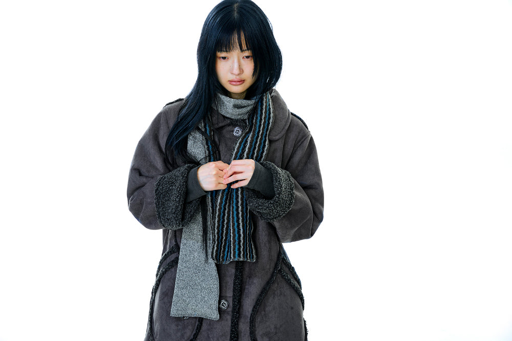 Coyseio - Round Collar Suede Jacket (Charcoal) product image 9 | TRAB K-Fashion Australia