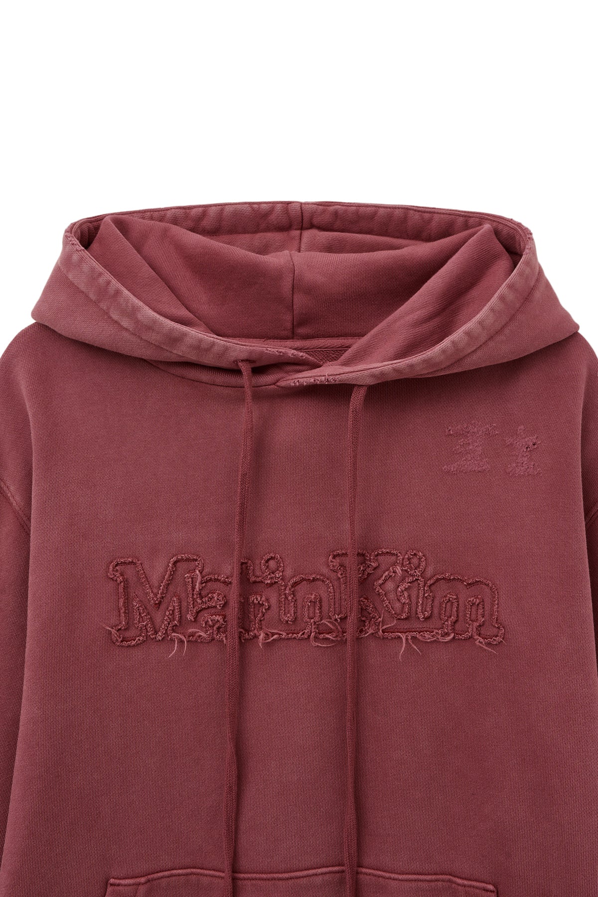Matin Kim - Vintage Color Dying Logo Hoody (Red) product image 3 | TRAB K-Fashion Australia