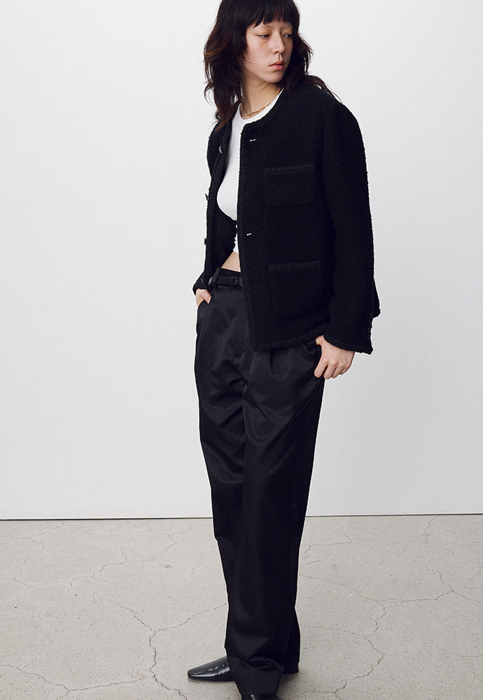 Tonywack - Wool Blend Bouclé Tweed Jacket (Black) product image 6 | TRAB K-Fashion Australia