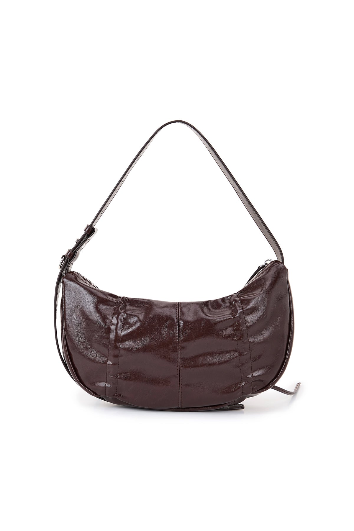 Matin Kim - Half Shirring Ribbon Round Bag (Dark Brown) product image 6 | TRAB K-Fashion Australia