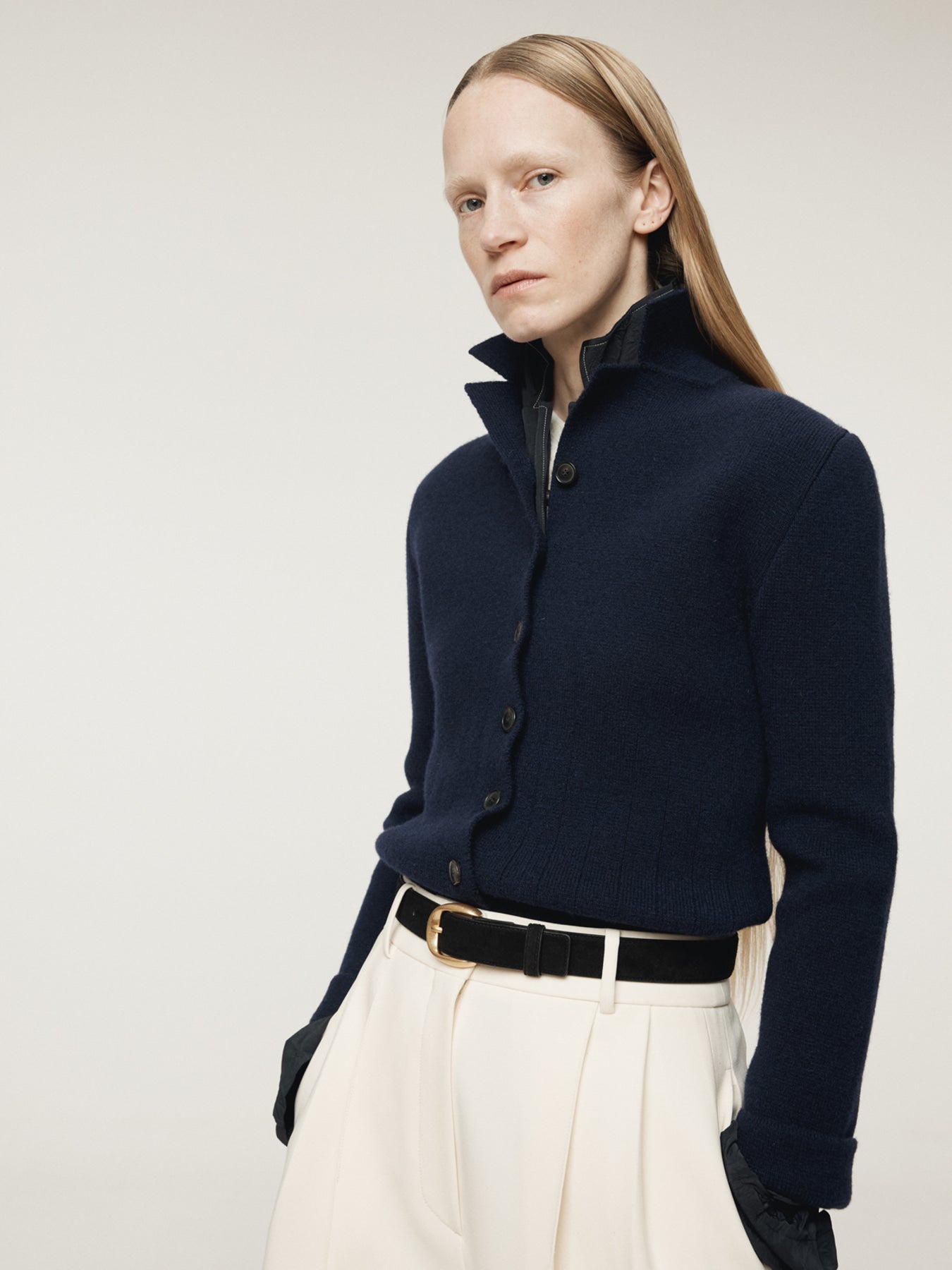 Recto - Button Up Knit Cardigan (Dark Navy) product image 7 | TRAB K-Fashion Australia