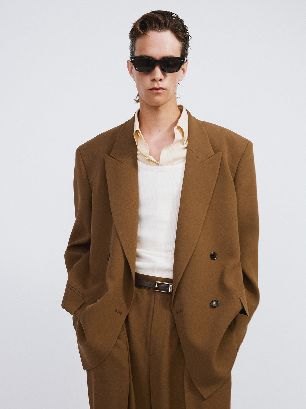 Recto - Fluid Double Suit Jacket (Ochre) product image 3 | TRAB K-Fashion Australia