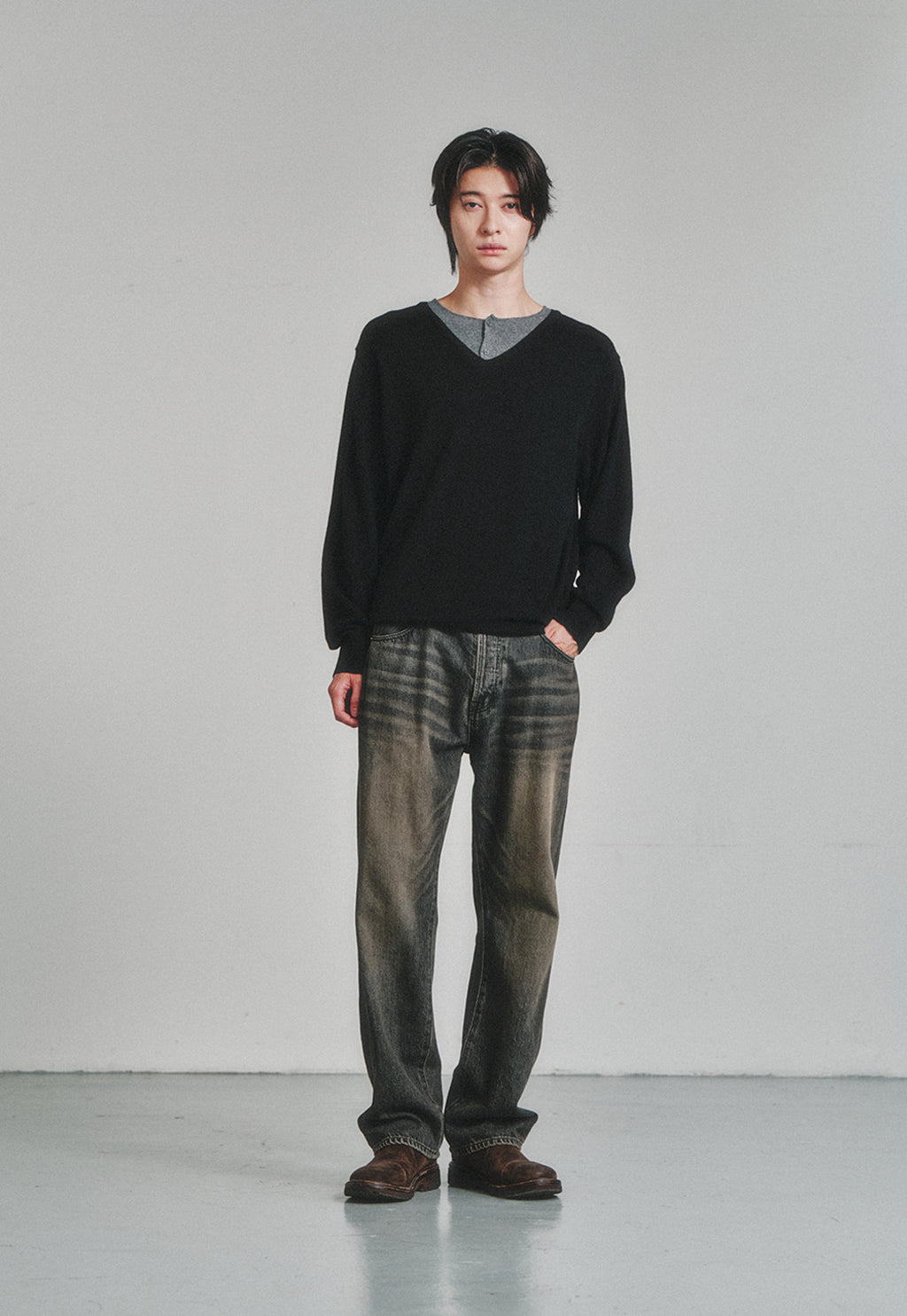 Art if acts - Union Henley (Black/Grey) product image 3 | TRAB K-Fashion Australia