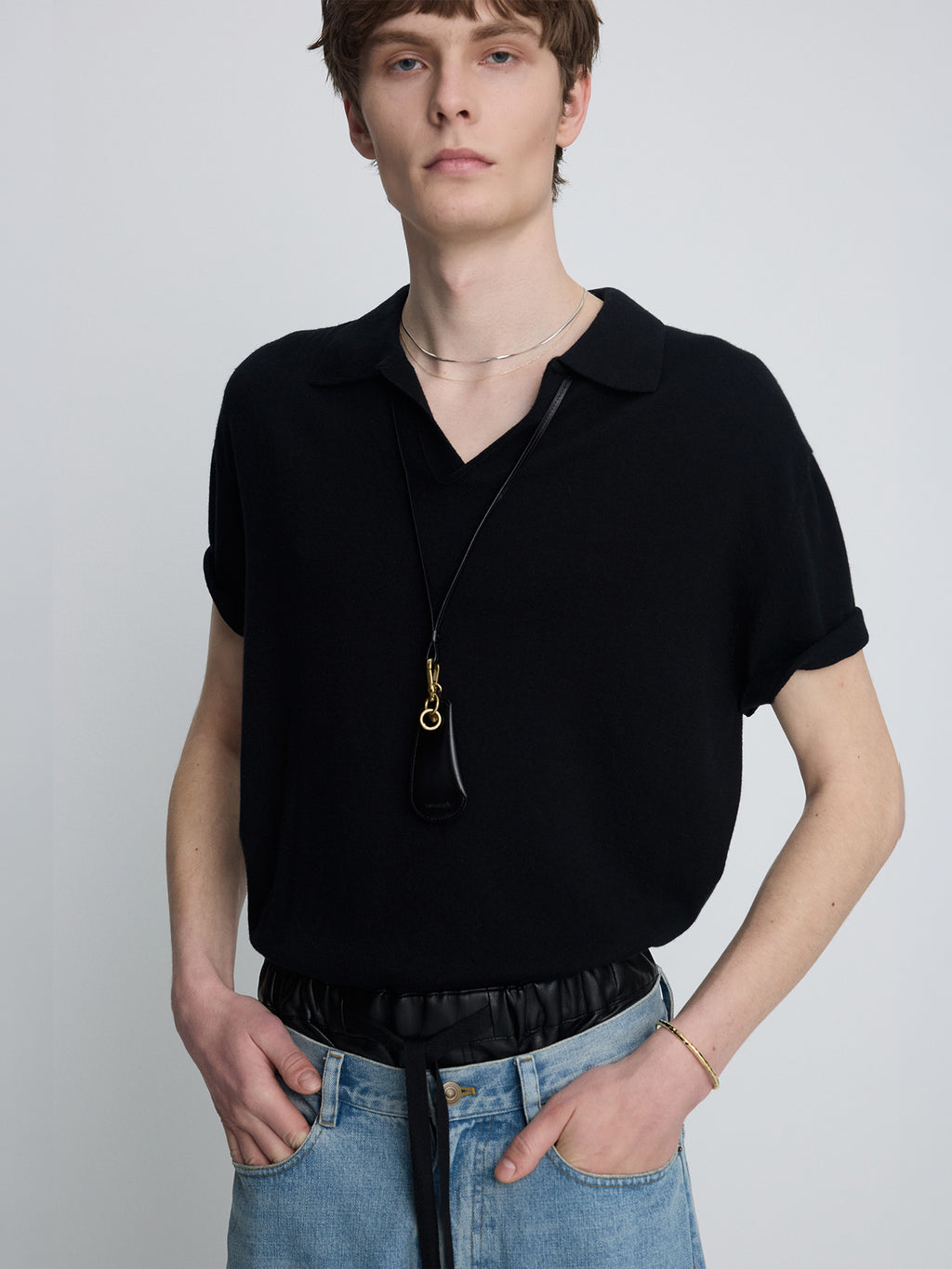 Tonywack - Silk Cashmere Open Collar Knit (Black) product image 6 | TRAB K-Fashion Australia