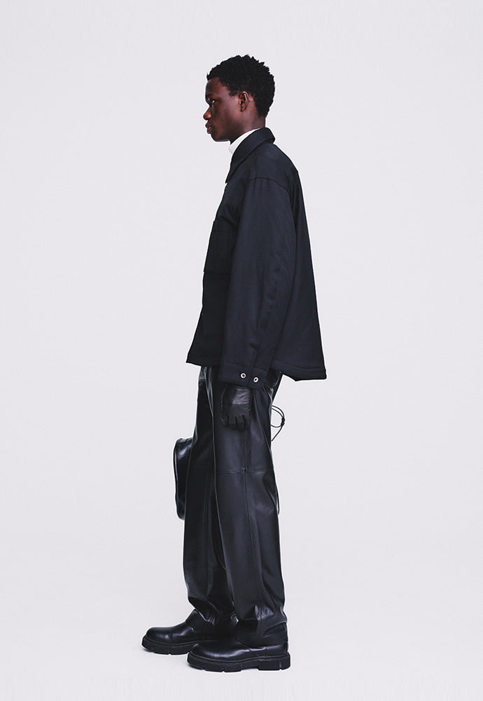 Tonywack - Hard Twist Wool Padded Shirt Jacket (Black) product image 2 | TRAB K-Fashion Australia
