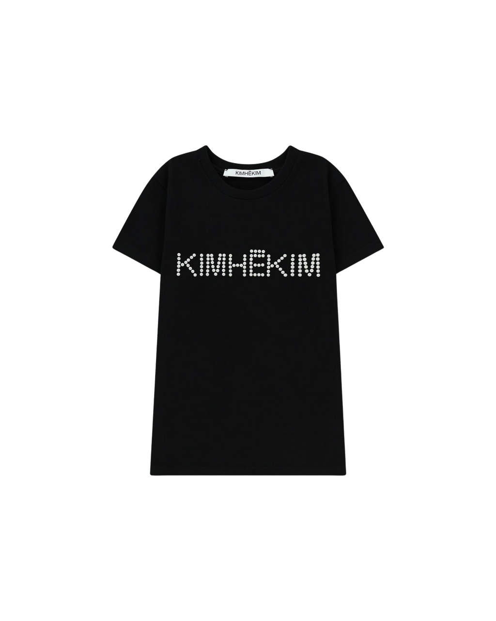 Kimhe Kim - Pearl Embellished Logo Slim T-Shirt (Black) product image 7 | TRAB K-Fashion Australia