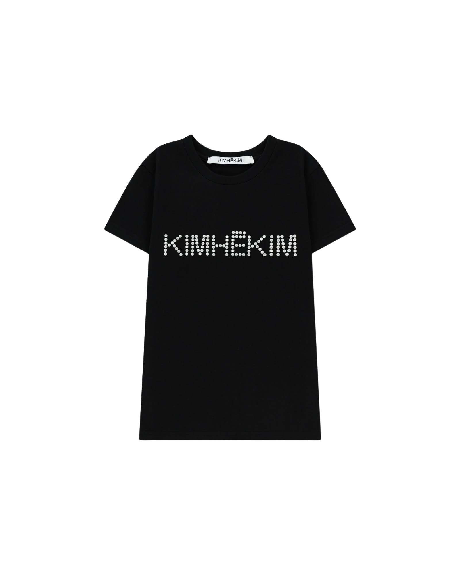 Kimhe Kim - Pearl Embellished Logo Slim T-Shirt (Black) product image 7 | TRAB K-Fashion Australia