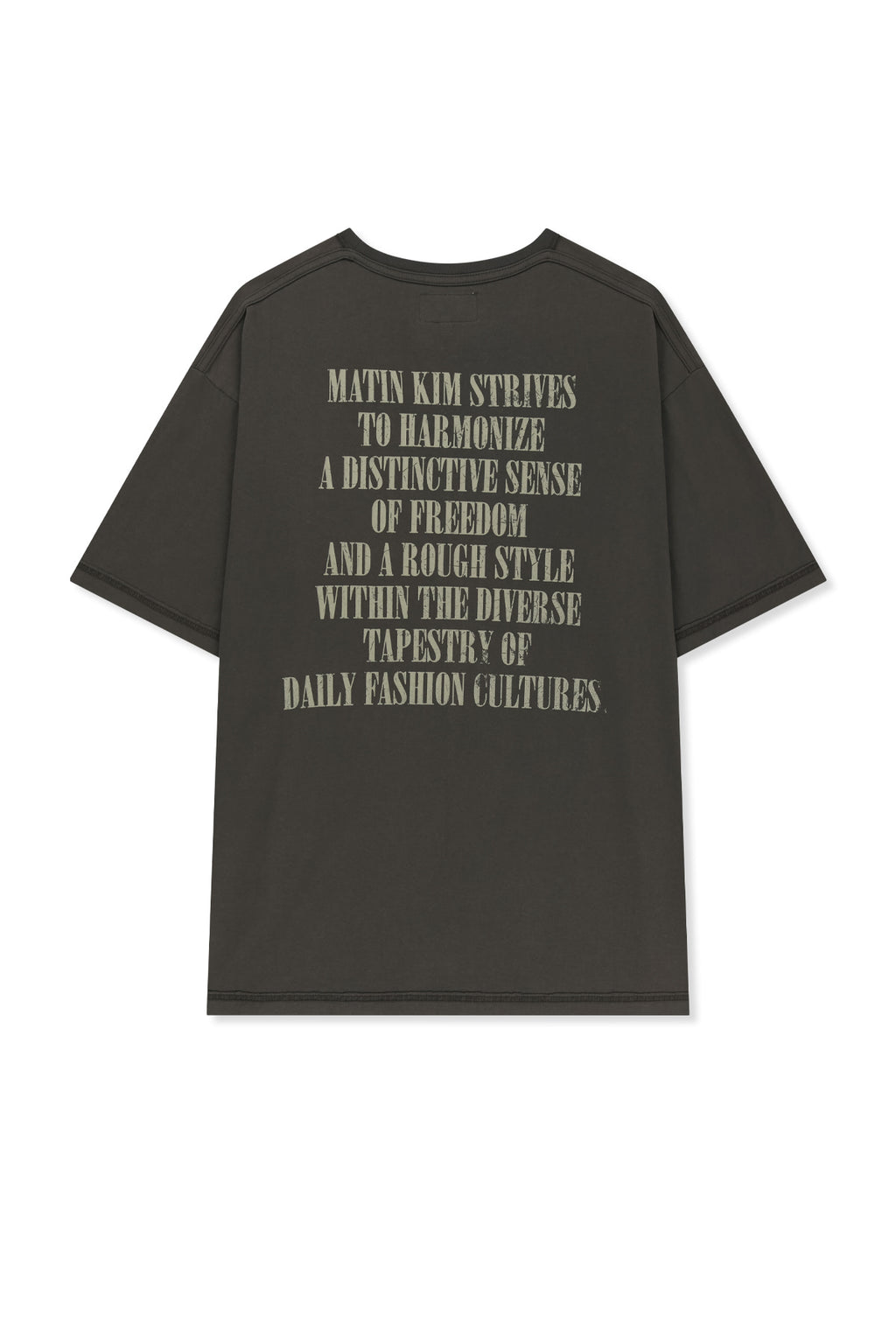 Matin Kim - Vintage Lettering Graffiti Top (Charcoal) product image 2 | TRAB K-Fashion Australia