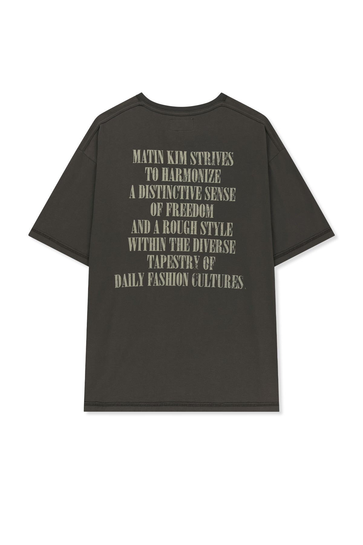 Matin Kim - Vintage Lettering Graffiti Top (Charcoal) product image 2 | TRAB K-Fashion Australia