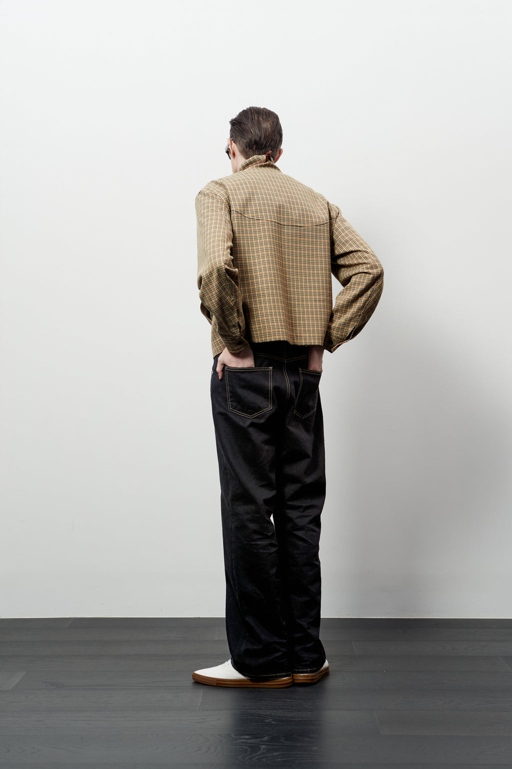 Stu - High Neck Crop Check Jacket Orange (Brown) product image 14 | TRAB K-Fashion Australia