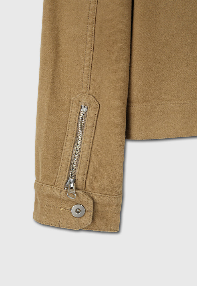 Tonywack - Garment-Washed Moleskin Zip Blouson Jacket (Washed Beige) product image 13 | TRAB K-Fashion Australia
