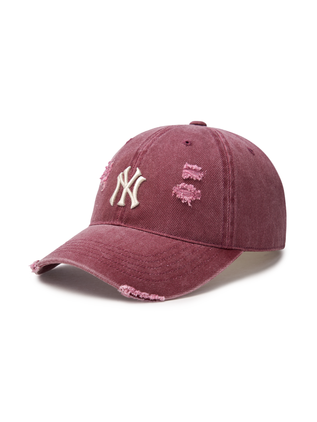 MLB Korea - MLB Damaged Washed Unstructured Ball Cap New York Yankees (Wine) product image 2 | TRAB K-Fashion Australia