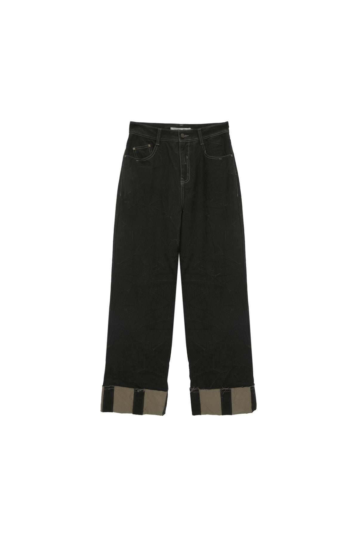 Matin Kim - Pigment Washed Denim Pants (Khaki Brown) product image 1 | TRAB K-Fashion Australia