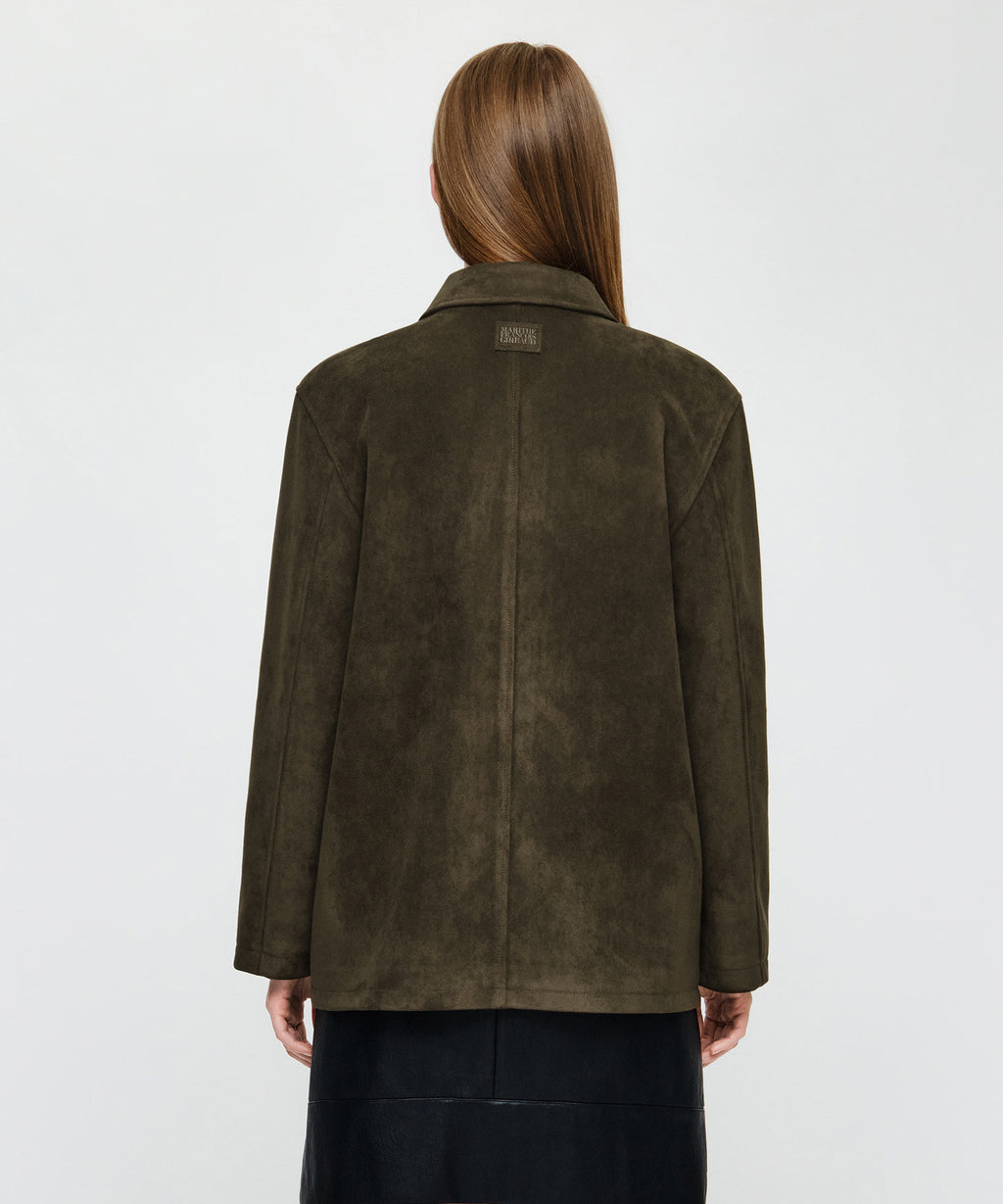 Marithe & Francois Girbaud - Faux Suede Half Jacket (Brown) product image 3 | TRAB K-Fashion Australia