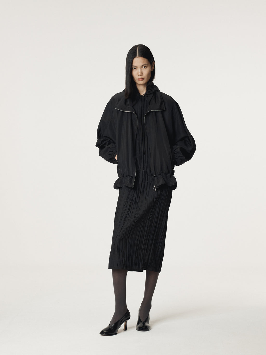 Recto - Silk Blend Technical Hoodie Jumper (Black) product image 7 | TRAB K-Fashion Australia