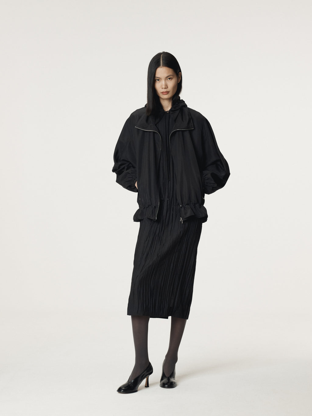 Recto - Silk Blend Technical Hoodie Jumper (Black) product image 7 | TRAB K-Fashion Australia