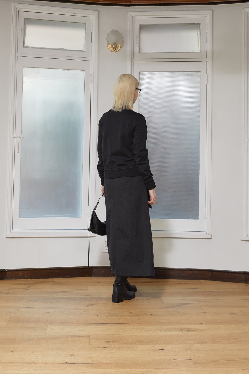 Matin Kim - High Neck Windbreaker Zip Up (Black) product image 7 | TRAB K-Fashion Australia